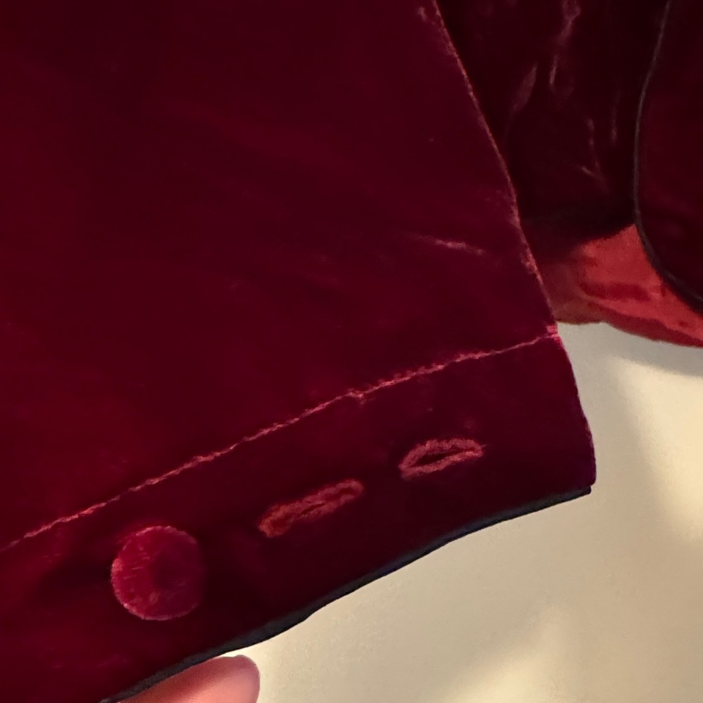 Alexandra Bartlett Velvet Maroon Blazer Silk - Picture 4 of 8